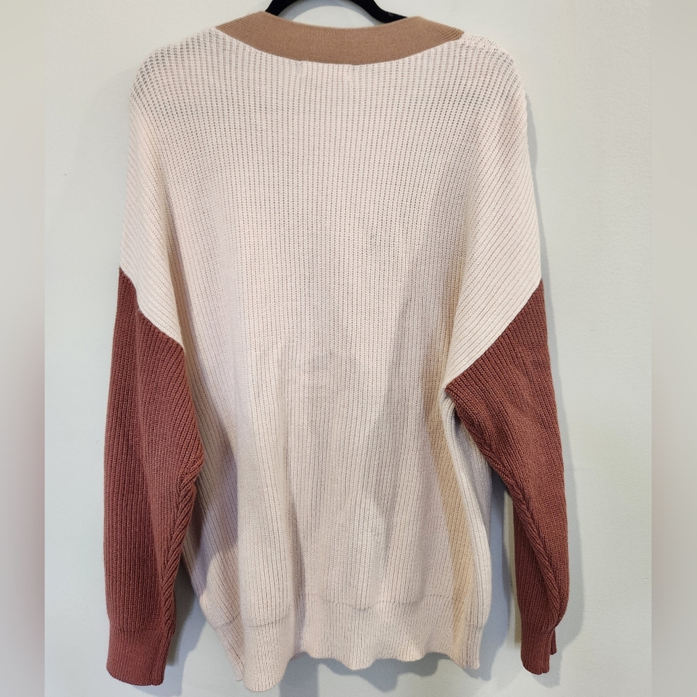 Primark Cream, Tan & Rust Colorblock Button-Front Cardigan - Picture 4 of 6
